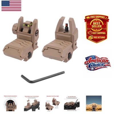 Versatile Fiber Optic Flip-Up Sights with Easy Activation - Modern Tan Design