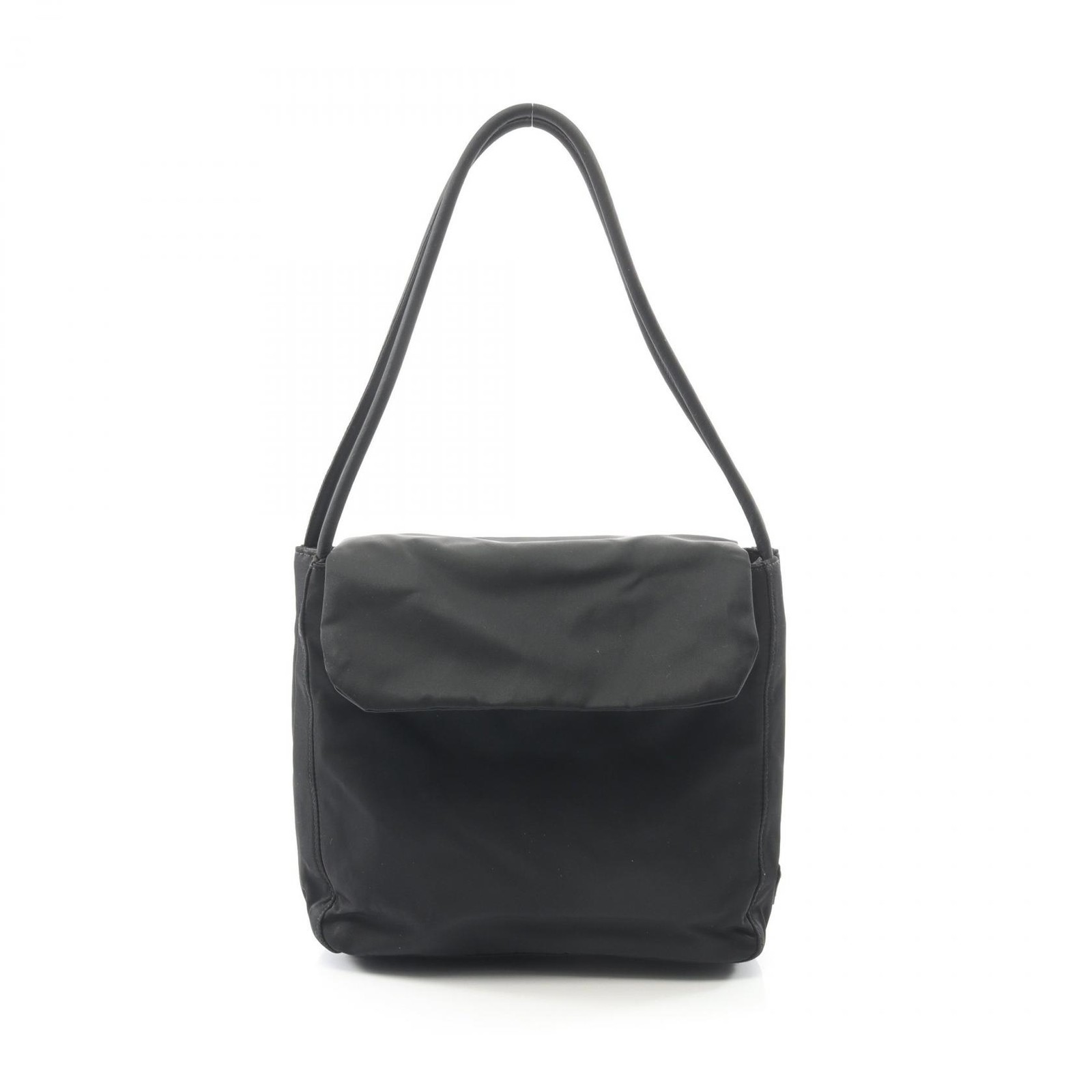 PRADA Triangle logo Shoulder Handbag Nylon Black Used Women
