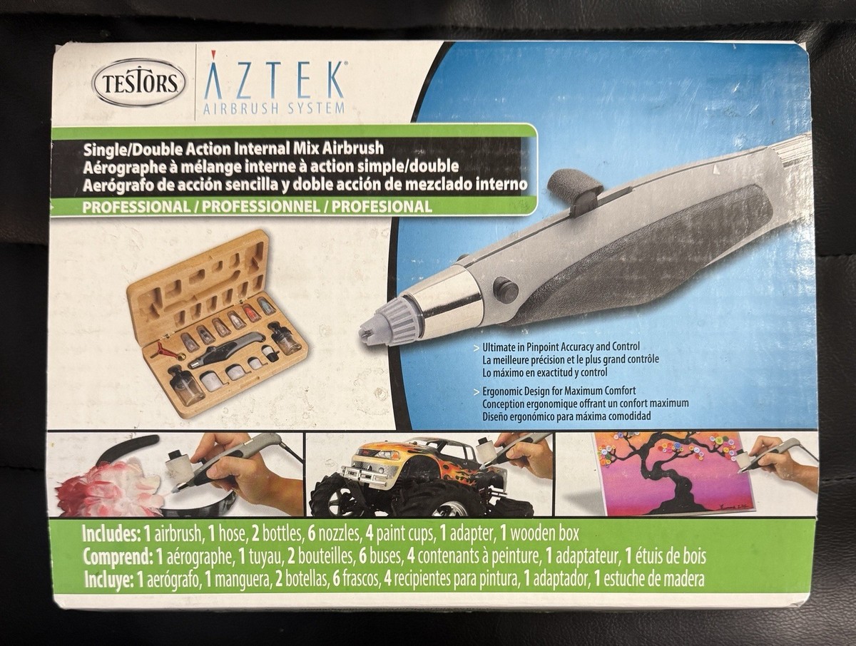 Aztek A4709 Deluxe Resin Airbrush Set with Wood Case for sale