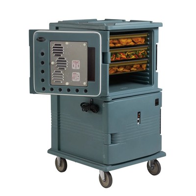Cambro UPCH1600HD401 Ultra Camcart Slate Blue Double Heated Food Pan Carrier