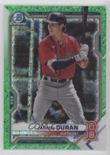 2021 Bowman Chrome Prospects Green Mini-Diamond Refractor 60/99 Jarren Duran lz7