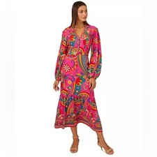 Adrianna by Adrianna Papell B6 Women's Printed Midi Dress NWT SIZE 8