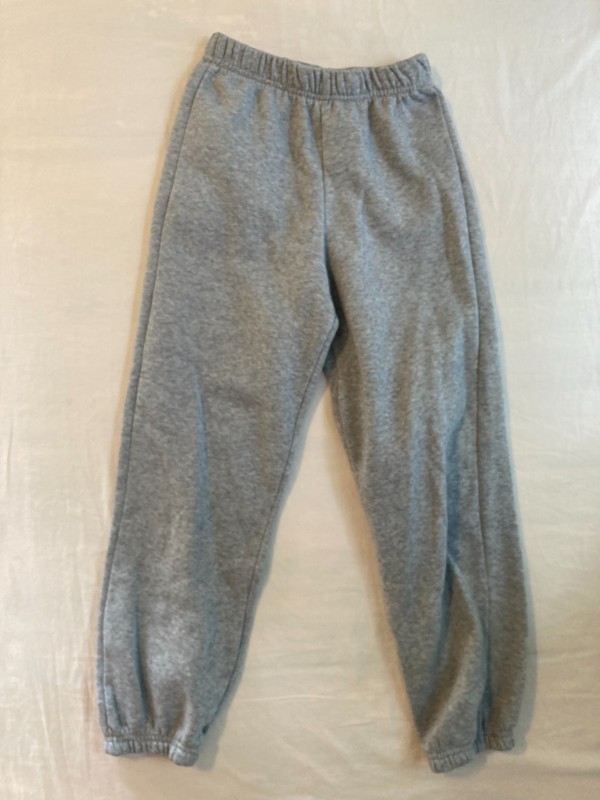 Girls gray sweatpants size 10 elastic cuff and waistband