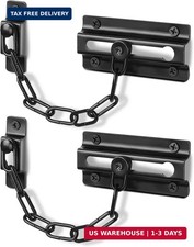 2 Pack Door Chain Lock Black, Security for Inside Door, Premium...