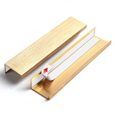 5 PCS 6 Inch Self Adhesive Cabinet Handles Gold Finger Pulls Concealed Drawer