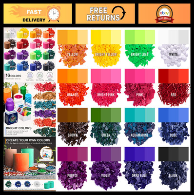 Candle Wax Dye Chips for Soy Candle Making - 16 Vibrant Colors, Highly Concentra