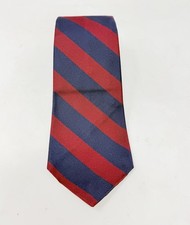 Polo Ralph Lauren USA Made Alternating Navy Burgundy Stripe Twill IVY Silk Tie
