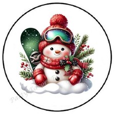 SNOWMAN SNOWBOARD CHRISTMAS WINTER ENVELOPE SEALS LABELS STICKERS PARTY FAVORS