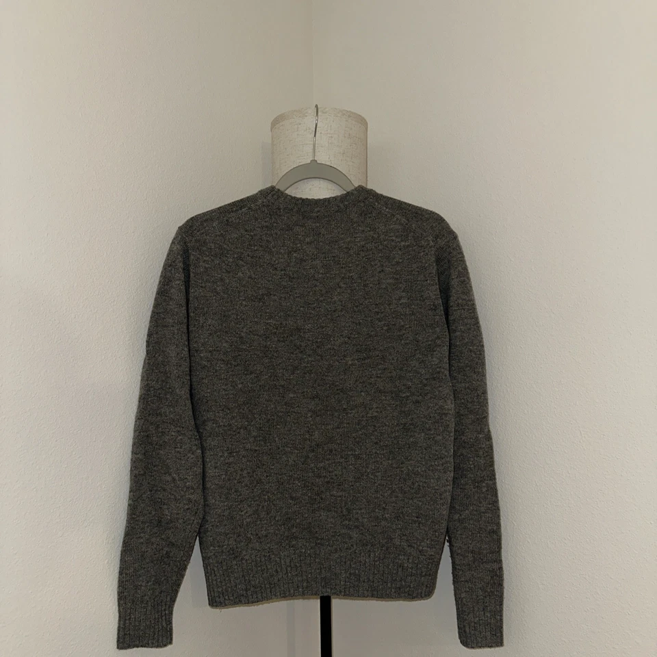 Suéter MUJI Para Hombres 100% Lana Lavable Calibre Medio Cuello Redondo Gris Talla S Foto 2 de 4