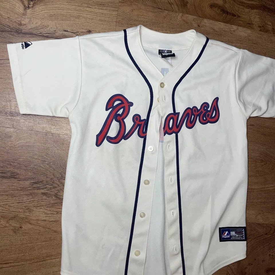 Atlanta Braves Baseball Jersey Mens Large White MLB Majestic Prado 14 vtg - Image 4 of 4