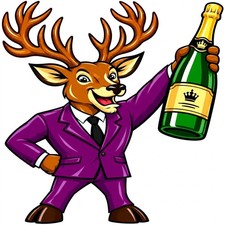 30 Custom Purple Drinking Deer Personalized Address Labels