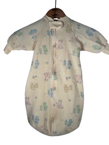 Vintage Carter’s Yellow Sleep Sack Infant Baby Up To 21lbs Bear Bunny Made USA