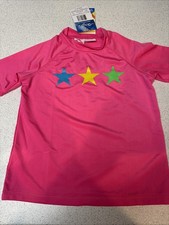 Kanu Surf Girls Jade UPF 50 Sun Protect Rashguard Swim Shirt Star Neon Pink 12