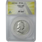 1952 Franklin Silver Half Dollar PF 64 ANACS Proof 50c Coin SKU:I25618