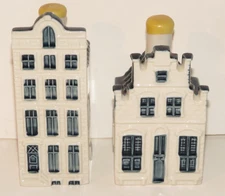 Lot of 2 KLM Blue Delft House Bottle by BOLS # 76  Amsterdam #67 Empty