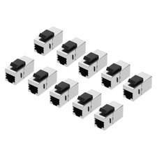 10 Pack RJ45 Cat 6A Ethernet Coupler Cat6A Shielded Coupler Jacks Female to F...