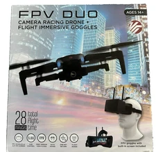 FPV Duo Camera Racing Drone + Flight Immersive Goggles 28 hours of Flight Time