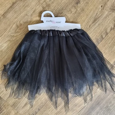 Kids Childs Black Tutu Fancy Dress Halloween Skirt Molly And Rose 9" 3 Layer