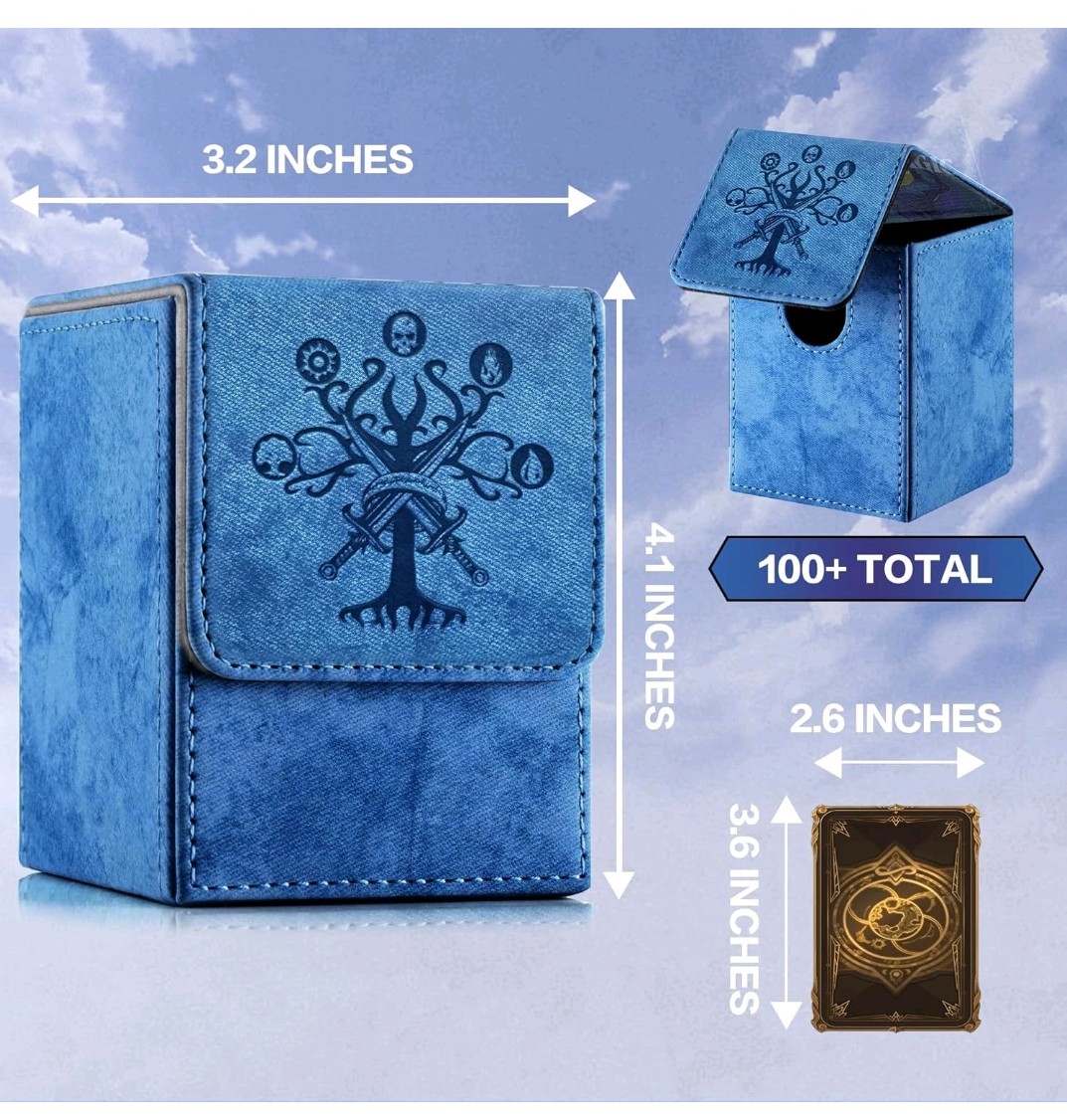 Feldherr Porte-cartes Magic Commander – Avec Cimetière – 100 Cartes Protégées – Bleu Ciel