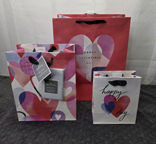 3 Hallmark Valentines Day Gift Bags  Tissue Paper Small Medium  Large