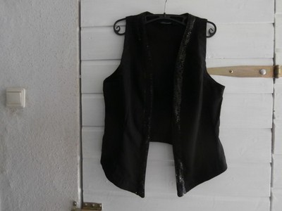 Damen Weste Schwarz+Glitzer gr.42/44 marke Okay Top zustand