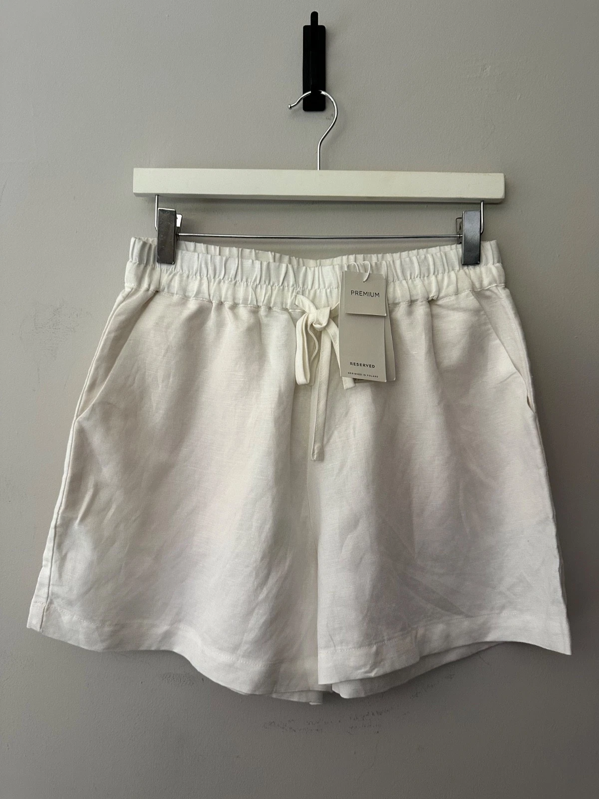 RESERVED SHORTS LINEN PREMIUM BLEND WHITE SIZE S BNWT