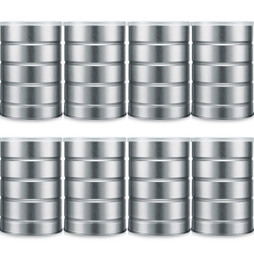 8 Pcs Empty Coffee Cans with Lids Metal Tin Can for Kitchen Storage Loose Leaf T