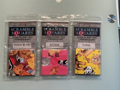 B Dazzle Scramble Squares 9 Piece Puzzle Trivia Learning Sets Lot Of Three