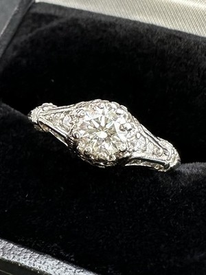 950 Platinum Diamond Engagement Ring 1.04ctw 0.79ct Center 4.40dwt 6.8g