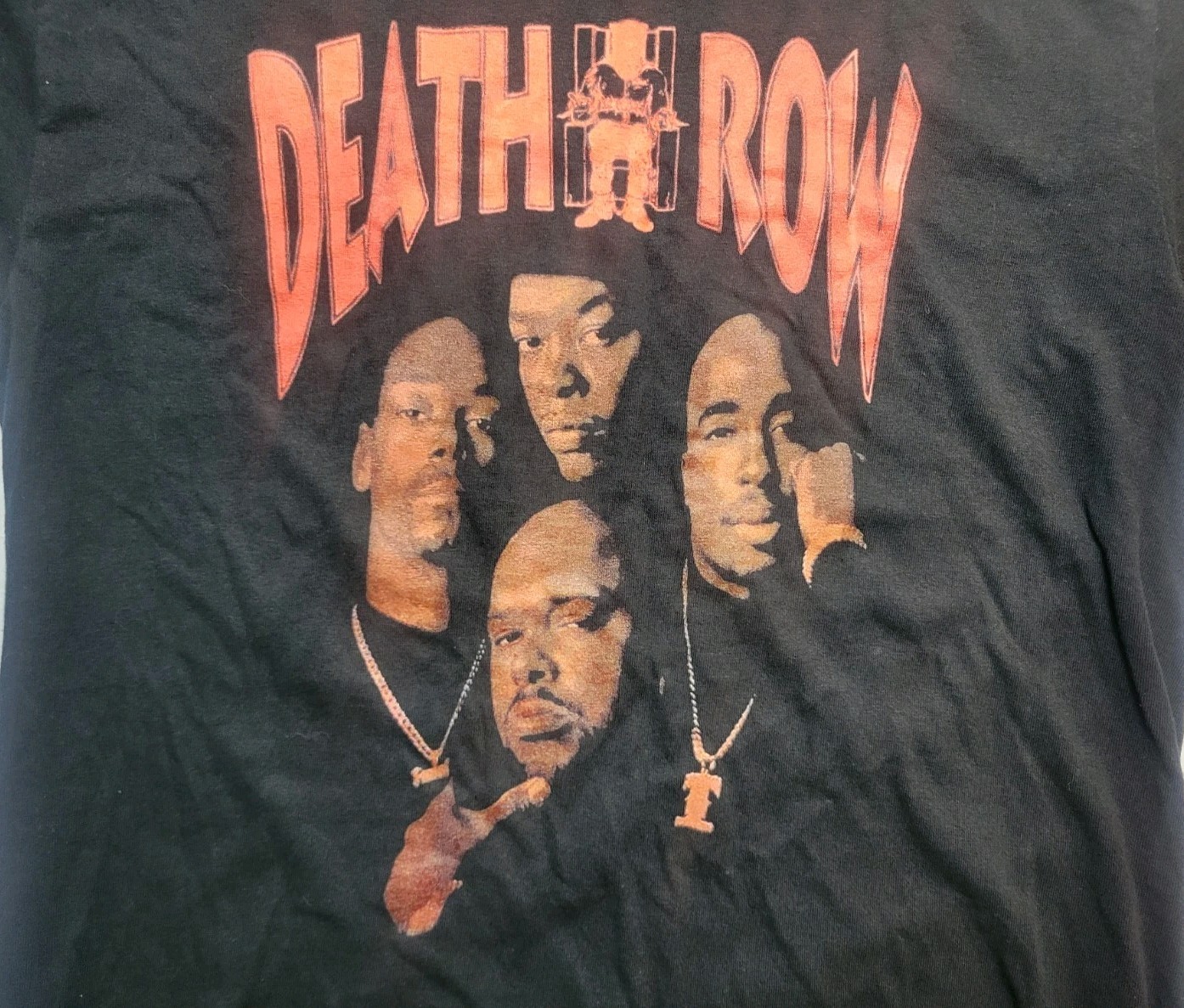 FILA Maglietta Vintage Death Row Records Tupc Snoop Dof Dr Dre Suge Knight Taglia M