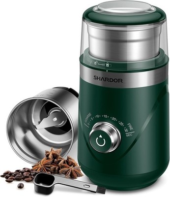 SHARDOR Super Silent Electric Coffee Grinder Adjustable Blade Timed Control 