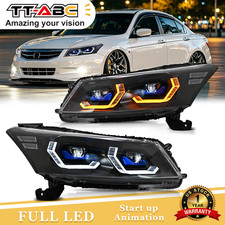 Led Headlight For Honda Accord 2008-2012 8th Gen Sedan Drl Front Lamps Assembly