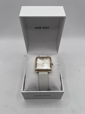 New Nine West Women's White Gold Strap Watch N2670GPWT