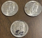 Lot of 3 1964 Kennedy Half Dollars 90% Silver.  1964 BU, 1964-D BU, 1964 Proof.