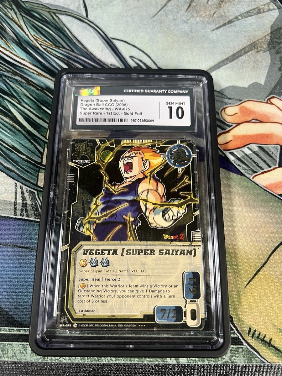 CGC 10 Vegeta Super Saiyan 1st Ed WA-075 SR Dragon Ball CCG The