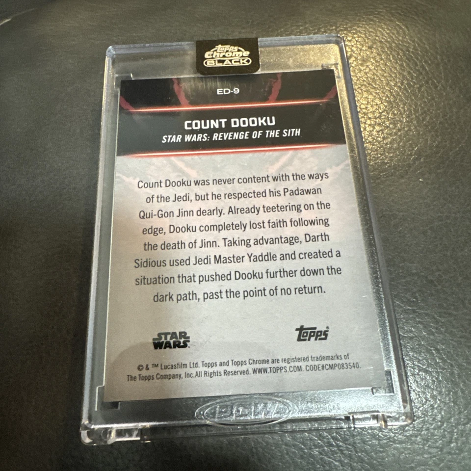 Topps Chrome preto Star Wars 2024 contagem Dookan #ED-9 laranja 9/25 encapsulado - Imagem 4 de 4