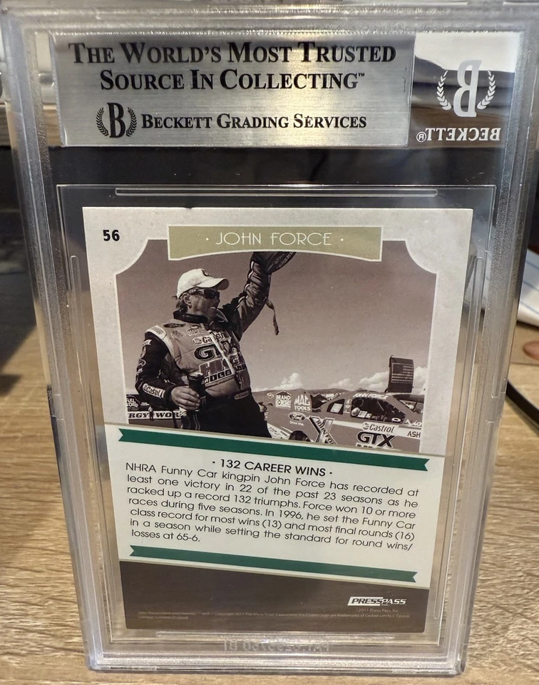 Firmado 2011 Press Pass Legends #56 John Force - Beckett BAS losa Foto 2 de 2