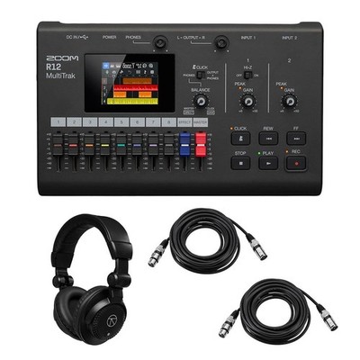 Zoom R12 MultiTrak Portable Digital Recorder and Control Surface, Bundle with TA