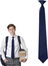 Yolev Clip on Ties for Men Solid Color Pre Tied Tie 20'' Mens Suit Navy Blue