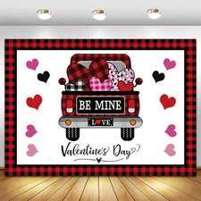 7X5Ft Happy Valentine'S Day Backdrop Red Love Heart Trunk Photo Background for V