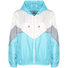 Girls Windbreaker Aqua Waterproof Raincoat Jacket Lightweight Contrast Panels