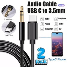 2X For iPhone 17 16 15 Pro Max - USB-C to 3.5mm Aux Cable Audio Cord Car Stereo