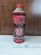 EMPTY VTG MARVEL MYSTERY OIL 16 FL OZ / 1 PINT EMPTY METAL CONE TOP CAN