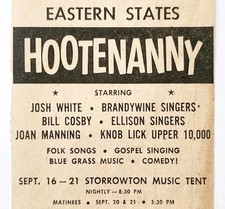 1963 Hootenanny Bill Cosby Appearance Advertisement Eastern States Expo DWJJ5