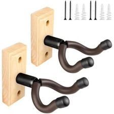 Guitar Wall Mount 2 Pack Wood Guitar Hanger for Safe Storage and Display Stur...