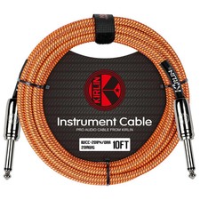 Kirlin 10ft / 3m Orange Woven Straight - Straight Jack Cable