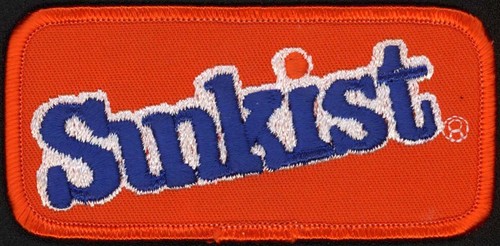 Vintage uniform patch SUNKIST soda pop orange blue and white unused n-mint+