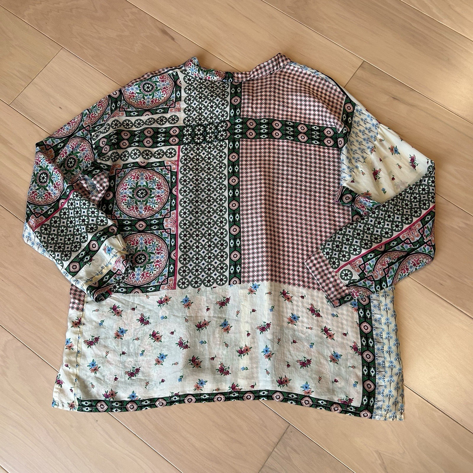 Johnny Was Kimo Iris Button Down Silk Blouse Wome… - image 4