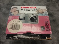 Pentax OPTIO M20 7 MP Digital Camera Silver Box Manual Cables 1GB SD Tested.
