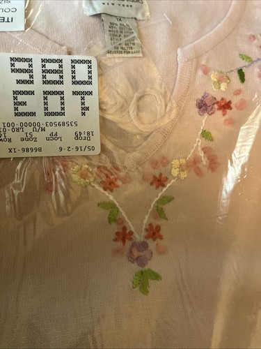 Brownstone Studio New York Embroidered Shirt 1x New In Package Rose Color Womens - Picture 3 of 6